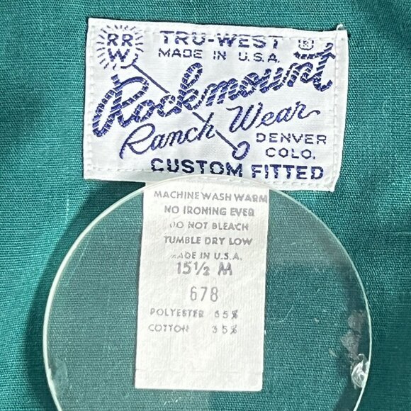 Rockmount Ranchwear Mens Western Snap Shirt size Medium 15 1/2 44x32 Cowboy - Picture 4 of 8